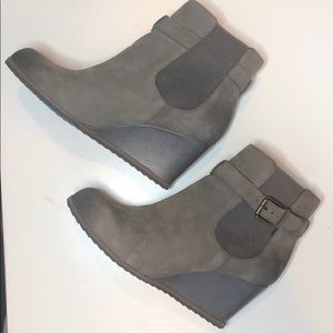 Gray Wedge Ankle Booties